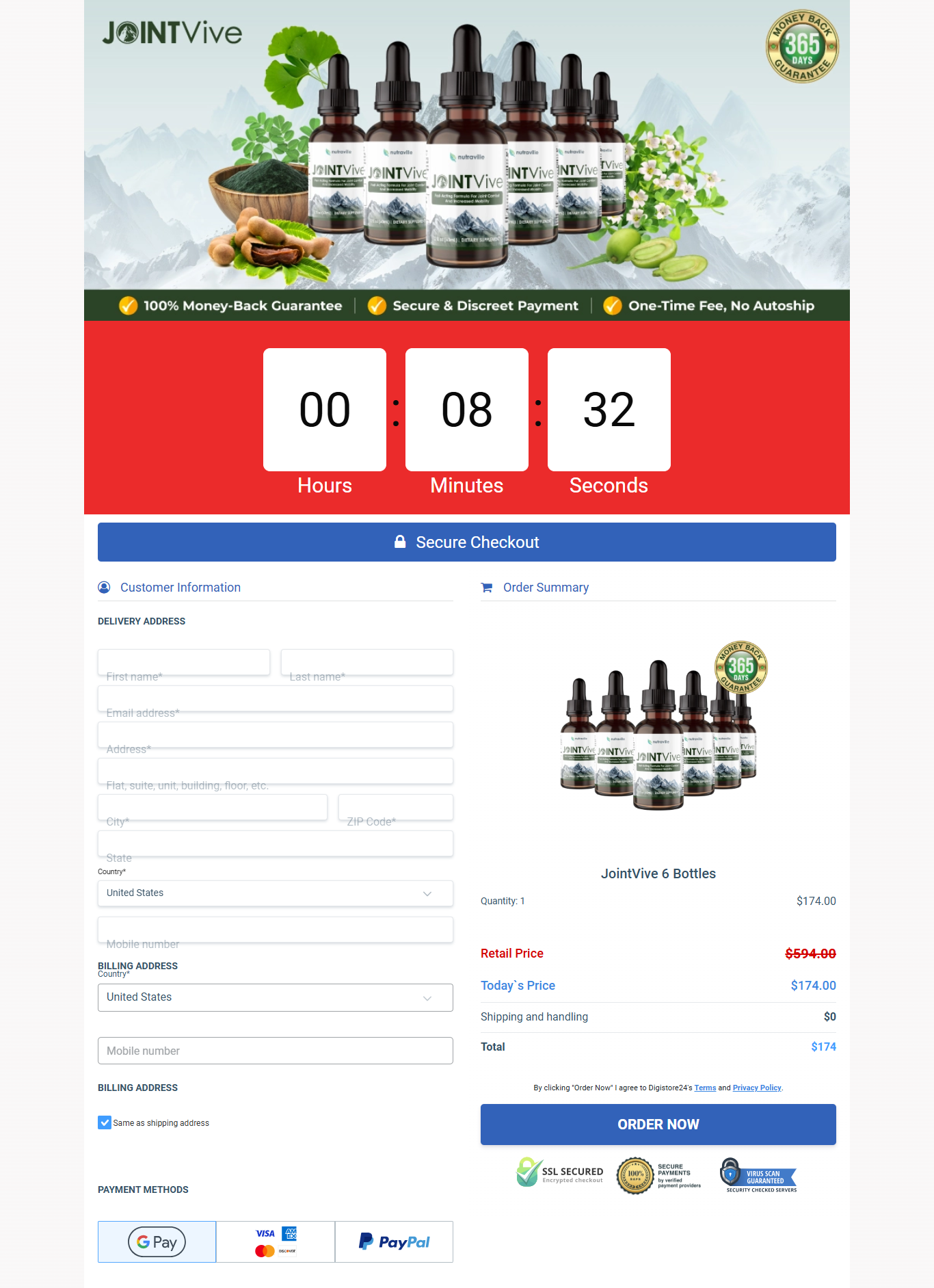 JointVive Payment Screen
